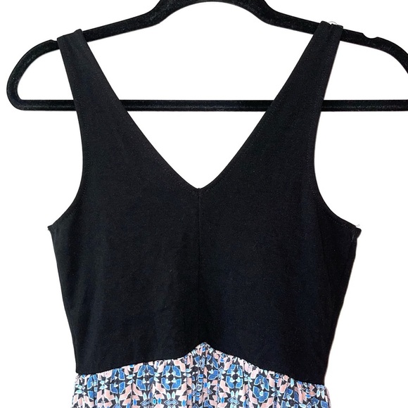 Allison Joy Black Geometric Sleeveless Fit & Flare V-neck Dress Sz S - Picture 8 of 11